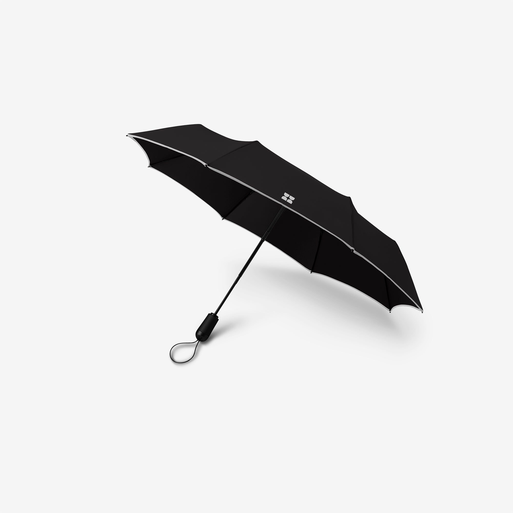 Black Travel Umbrella front perspective image