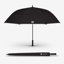Weatherman umbrella with a closed umbrella in front