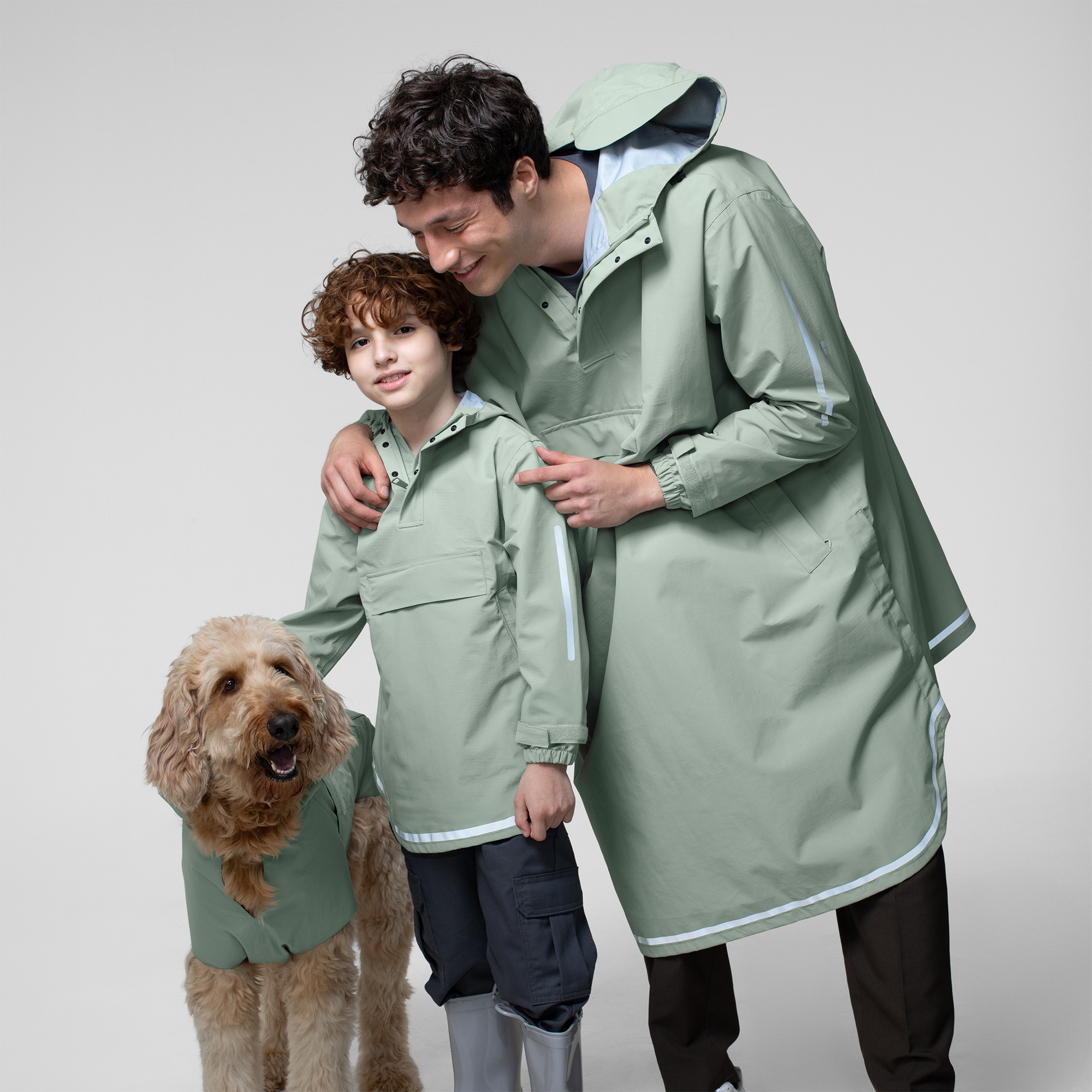 Adult + Kids + Dog Poncho