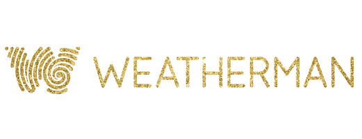 Weatherman logo in gold.